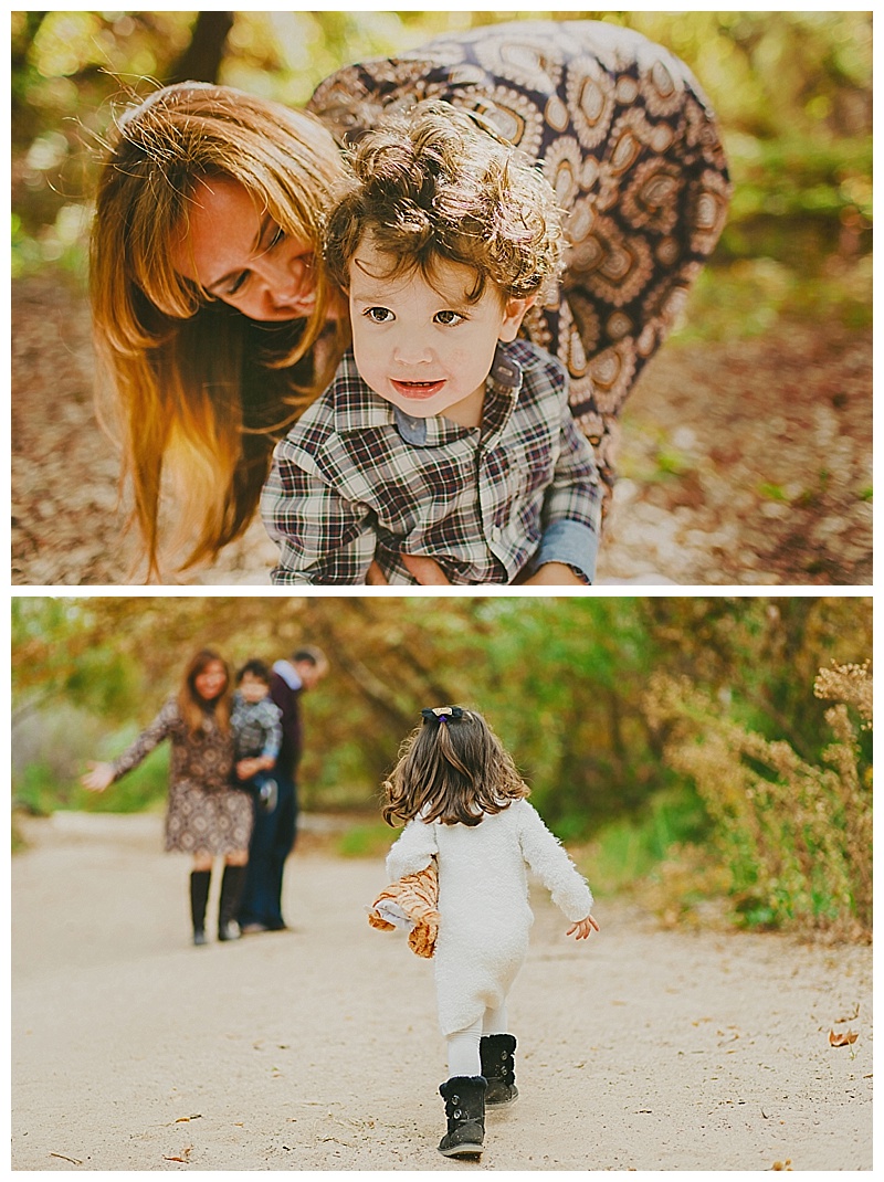 Lake Forest woodsy fun playful kids and family session. Orange Countys fine art family photographer Madeleine JL Photography
